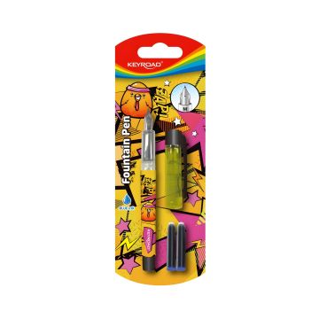 Pióro wieczne KEYROAD z 2 nabojami, blister mix kolorów