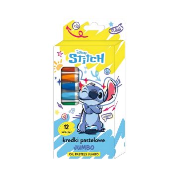 Kredki pastele olejne Jumbo Stitch 12 kolorów zestaw dla dzieci