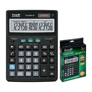 Kalkulator TOOR TR-2239, 16 pozycyjny, podwójne zasilanie