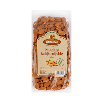 Migdały kalifornijskie Orzeszek 1kg – naturalne, chrupiące, bogate w witaminy i minerały.