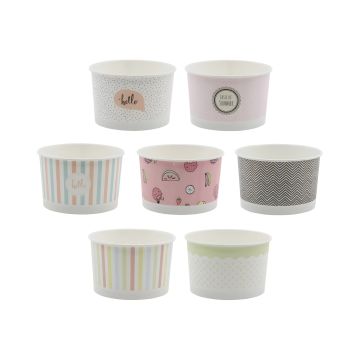 Kubek papierowy do lodów Pastel 350 ml (30 szt.)