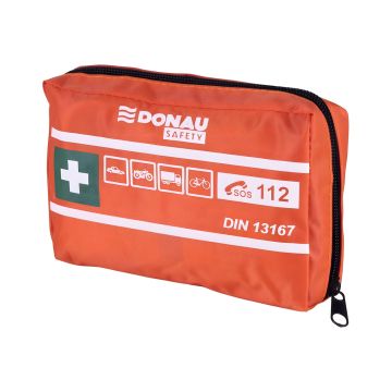 Apteczka samochodowa DONAU SAFETY, materiałowa, DIN MINI, pomarańczowa