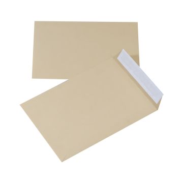 Koperty z taśmą silikonową Office Products B4 250x353mm 90gsm brązowe 250 szt.