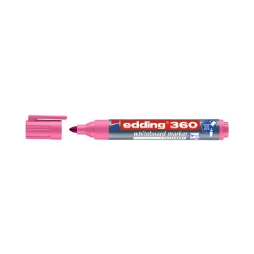 Marker do tablic suchościeralnych e-360 EDDING, pędzel 1,5-3 mm, różowy