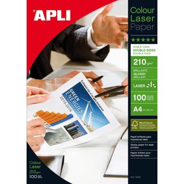 Papier fotograficzny APLI Glossy Laser Paper, A4, 210gsm, błyszczący, 100ark.