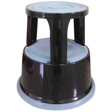 Taboret Biurowy Q-Connect, Mobilny, Metalowy, Czarny