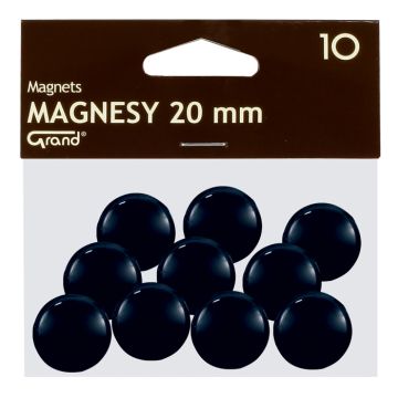 Magnes 20mm GRAND, czarny, 10 sztuk