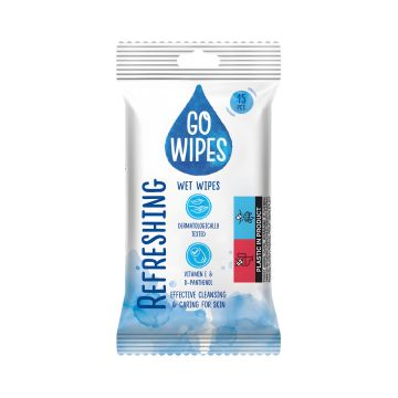 Chusteczki nawilżane GOWIPES uniwersalne do gastronomii eventów i biur 15 sztuk