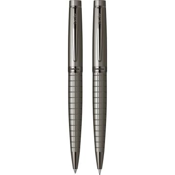 Zestaw długopis + ołówek Scrikss Honour 38 w eleganckim etui, kolor carbon gray