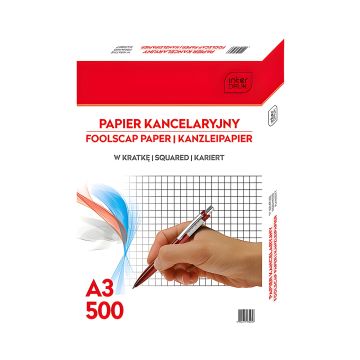 Papier kancelaryjny Interdruk A3, 500 kartek w kratkę
