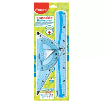 Zestaw przyrządów geometrycznych Flex Maxi 3 el. linijek elast. z gum. element.