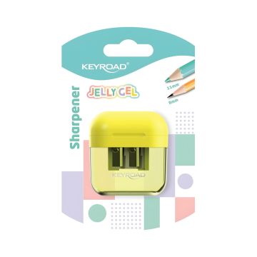 Temperówka plastikowa podwójna KEYROAD Jelly Gel transparentna blister