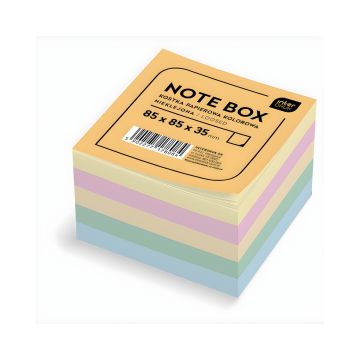 Kostka papierowa nieklejona Interdruk 85x85x35mm, kolorowa