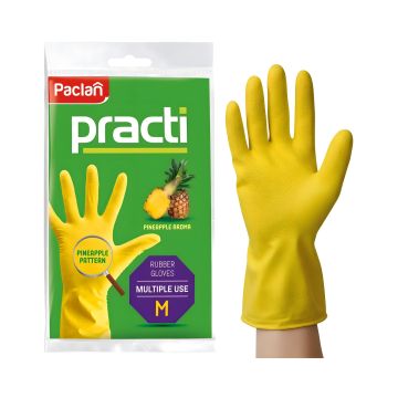 Paclan practi rękawice gumowe zapachowe ananas rozmiar m – 1 para dla firmy