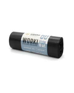 Worki na śmieci LDPE 60L mocne 10 sztuk czarne