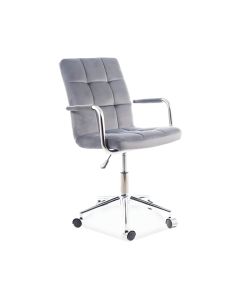 Fotel biurowy Signal Q-022 Velvet pikowany szary Bluvel 14