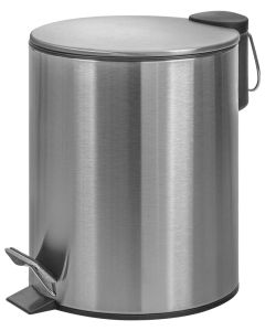 Kosz ze stopką Donau Home Modern, wolnoopadający, 5l, srebrny mat