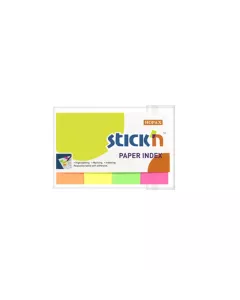 Zakładki indeksujące papierowe 50x20mm, 4 kolory neonowe