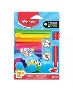 Kredki Grafitowe Infinity Kidy Jumbo 12 Kolor&oacute;w w Kartonowym Etui