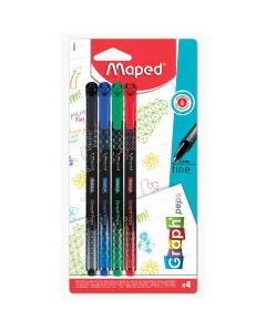 Cienkopisy Graph Peps Deco kolory basic 4 sztuki