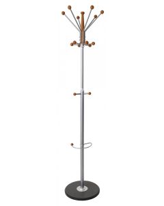 Wieszak Na Ubrania Office Products Goteborg, Stojący, Uch. Na Parasol, Srebrny
