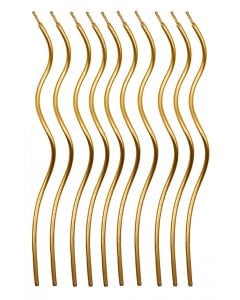 Świeczki spiralne na tort PARTY GO złote 14 cm 10 sztuk