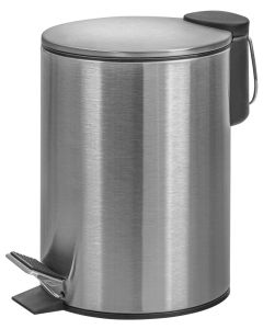 Kosz ze stopką Donau Home Modern, wolnoopadający, 3l, srebrny mat