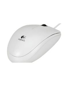 Logitech Mysz B100 optyczna biała OEM Przewodowa USB szare pudełko