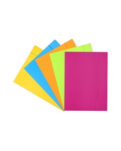 Teczka z gumką OFFICE PRODUCTS Fluo soft touch A4 320gsm 3-skrzydkowa mix kolor&oacute;w