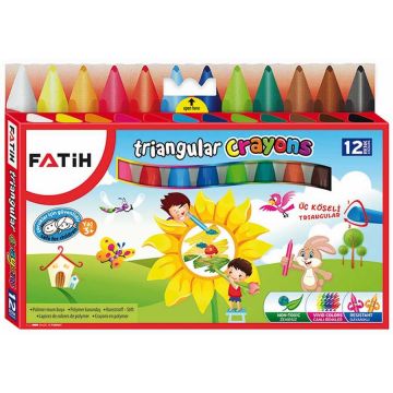 Kredki woskowe Fatih trójkątne 12 kolorów