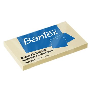 Bloczek kartek samoprzylepnych Bantex 100x75MM, 100 kartek, żólty