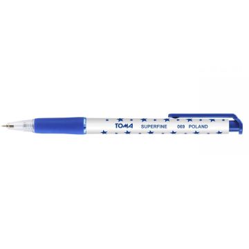Długopis Toma niebieski Superfine 0,5mm automatyczny