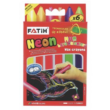Kredki woskowe Fatih Neon 6 kolorów
