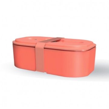 Lunch Box z elastyczną opaską czerwony