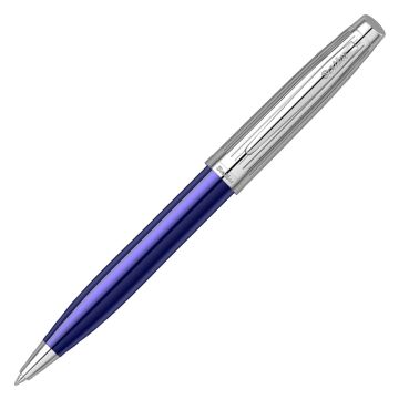 Długopis Scrikss 39, ciemnoniebieski, chromowany długopis w pudełku