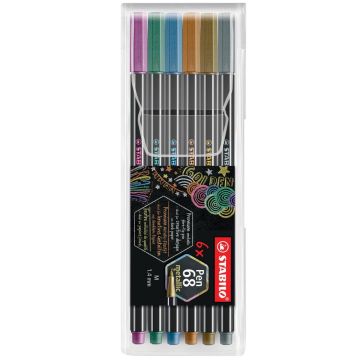 Flamaster STABILO Pen 68 Metallic komplet 6 sztuk mix kolorów