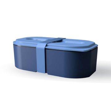 Lunch Box z elastyczną opaską niebieski