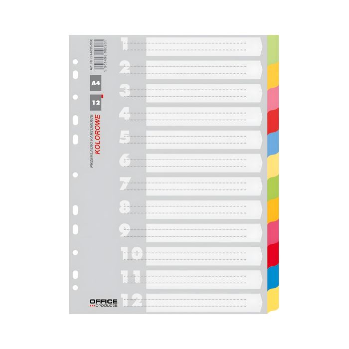Przek\u0142adki\u0020biurowe\u0020OFFICE\u0020PRODUCTS\u0020kartonowe\u0020A4\u0020223x297mm\u002012\u0020szt\u0020mix\u0020kolor\u00F3w\u0020\u002D\u0020zdj\u0119cie\u00201