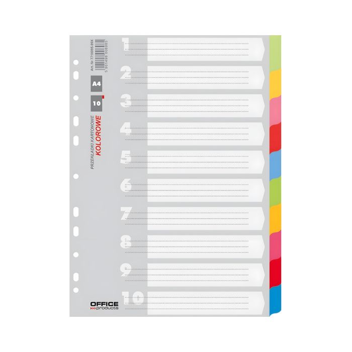 Przek\u0142adki\u0020kartonowe\u0020OFFICE\u0020PRODUCTS\u0020A4\u0020223x297mm\u002010\u0020szt\u0020mix\u0020kolor\u00F3w\u0020\u002D\u0020zdj\u0119cie\u00201