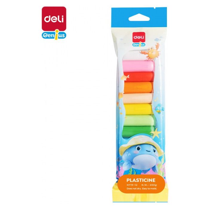 Plastelina\u002012\u0020Kolor\u00F3w\u0020Wa\u0142eczki\u0020DELI\u0020200g\u0020EH719\u002D12\u0020\u002D\u0020zdj\u0119cie\u00201