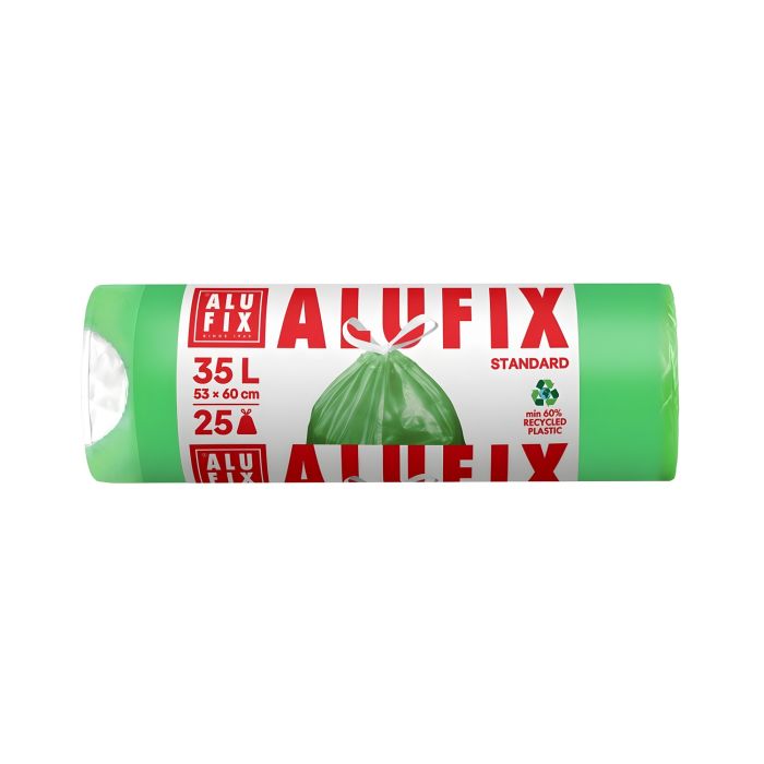 Worki\u0020na\u0020\u015Bmieci\u0020z\u0020ta\u015Bm\u0105\u0020ALUFIX\u0020polietylen\u0020HDPE\u0020zielone\u002035l\u002025\u0020sztuk\u0020\u002D\u0020zdj\u0119cie\u00201