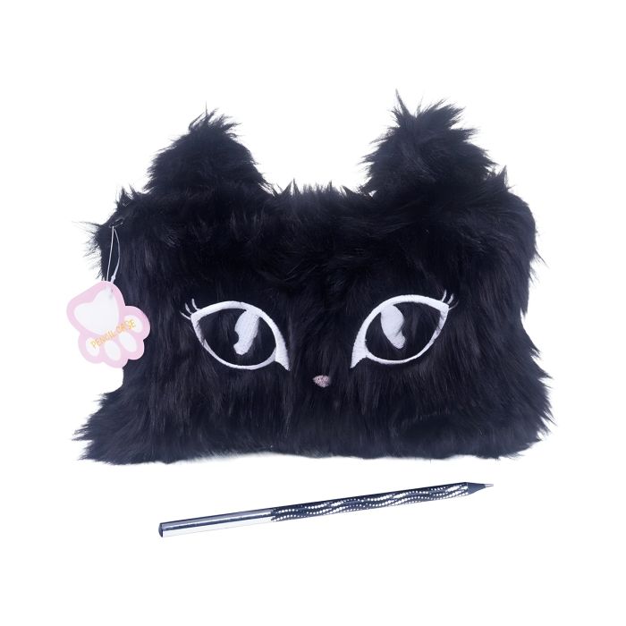 Pi\u00F3rnik\u0020saszetka\u0020KEYROAD\u0020Memoris\u0020Fluffy\u0020kot\u0020w\u0142ochata\u0020czarna\u0020\u002D\u0020zdj\u0119cie\u00201