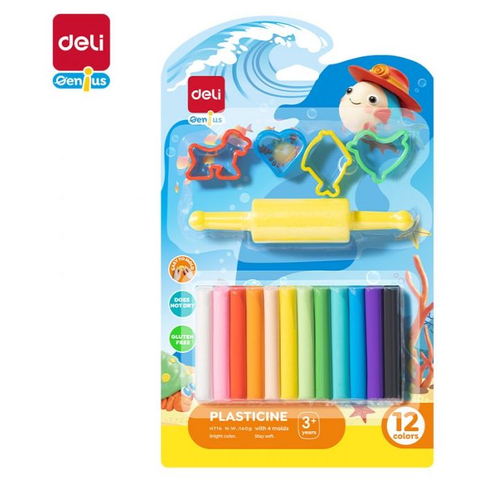 Plastelina\u002012\u0020Kolor\u00F3w\u0020z\u0020Foremkami\u0020i\u0020Wa\u0142kiem\u0020\u002D\u0020Zestaw\u0020Kreatywny\u0020EH716\u0020DELI\u0020\u002D\u0020zdj\u0119cie\u00201
