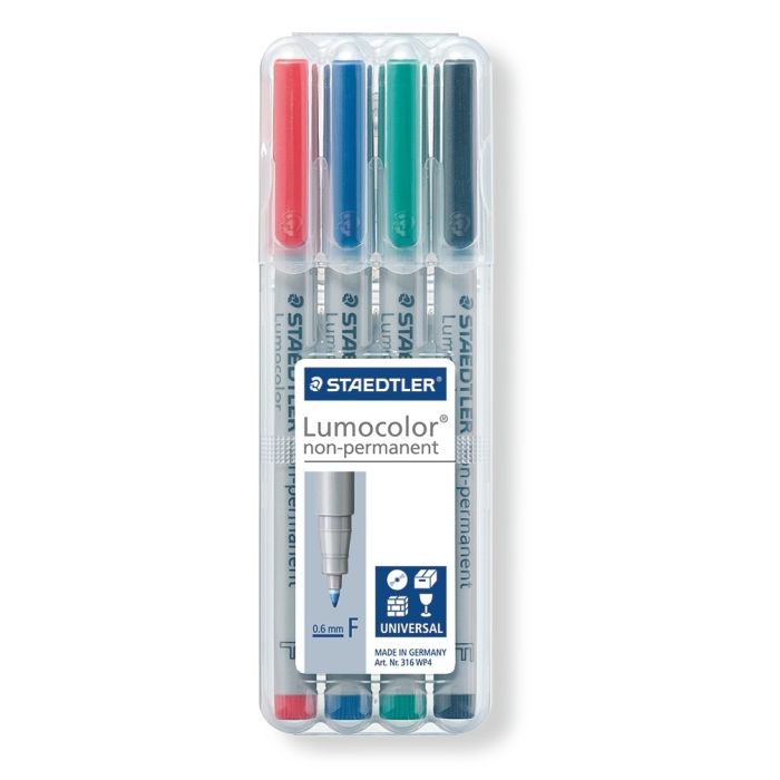 Foliopis\u0020Zmywalny\u0020Staedtler\u0020Lumocolor,\u0020F,\u00204\u0020Kolory\u0020\u002D\u0020zdj\u0119cie\u00201