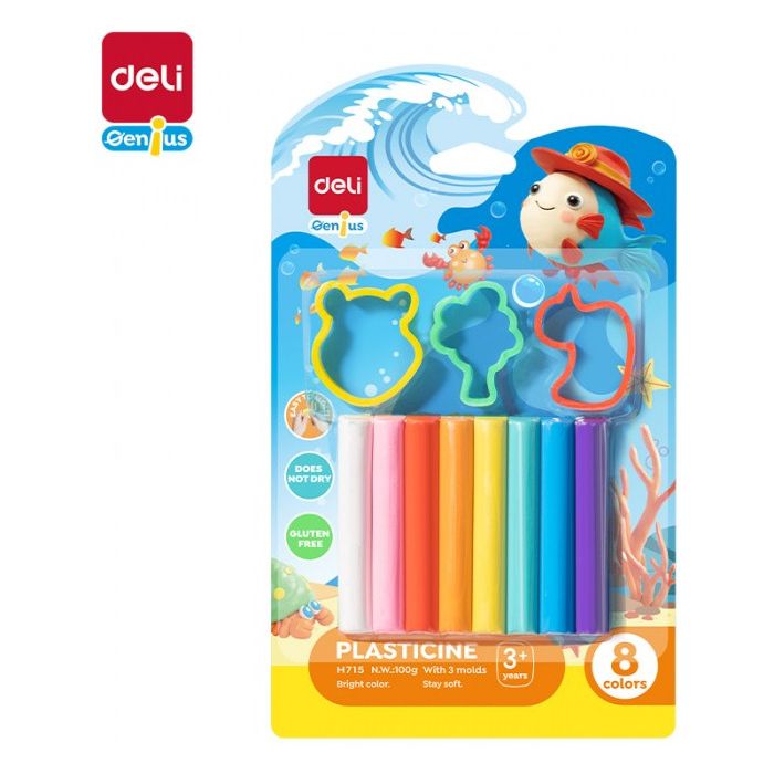 Plastelina\u00208\u0020Kolor\u00F3w\u0020z\u0020Foremkami\u0020EH715\u0020DELI\u0020\u002D\u0020Zestaw\u0020100g\u0020\u002D\u0020zdj\u0119cie\u00201
