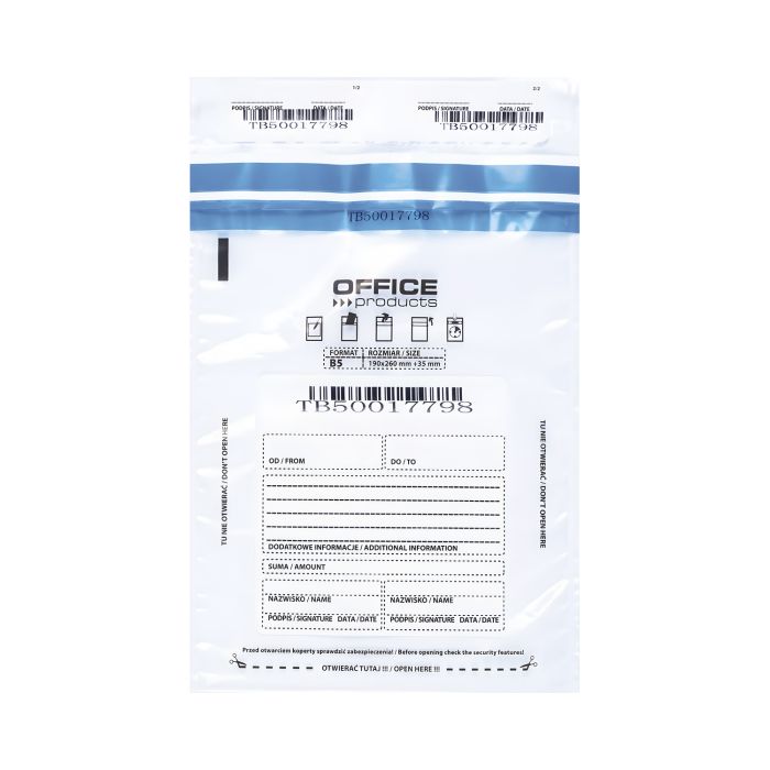 Koperta\u0020bezpieczna\u0020foliowa\u0020Office\u0020Products,\u0020transparentna,\u0020B5,\u0020190x260mm,\u002050\u0020szt.\u0020\u002D\u0020zdj\u0119cie\u00201