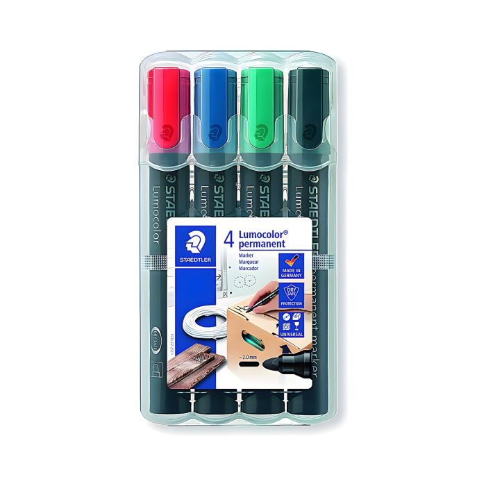 Marker\u0020Wodoodporny\u0020Staedtler\u0020Lumocolor,\u0020okr\u0105g\u0142y,\u00204\u0020kolory,\u0020\u002D\u0020zdj\u0119cie\u00201