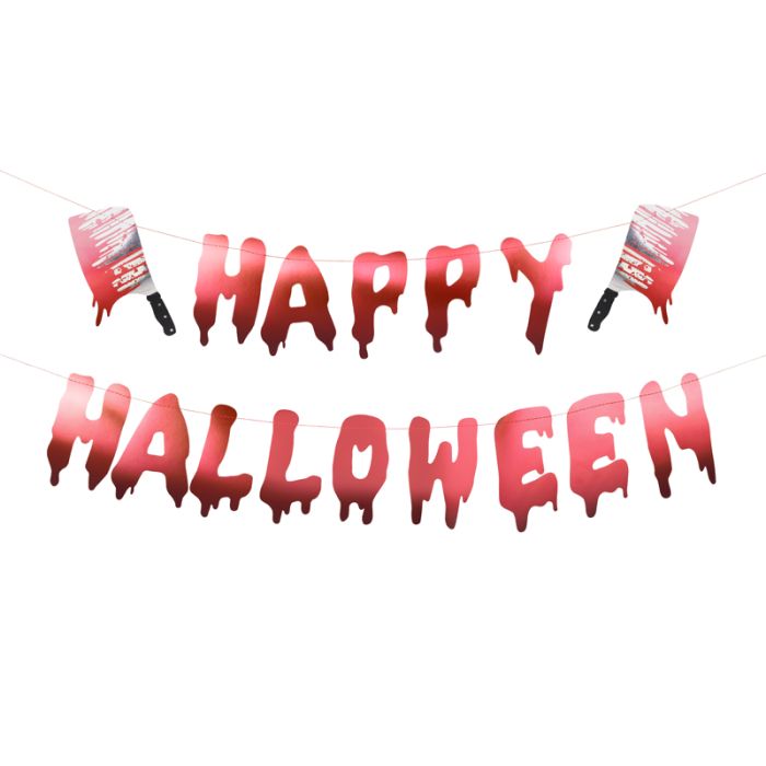 Baner\u0020Happy\u0020Halloween\u0020z\u0020tasakami,\u0020120\u0020cm,\u0020czerwony\u0020\u002D\u0020zdj\u0119cie\u00201