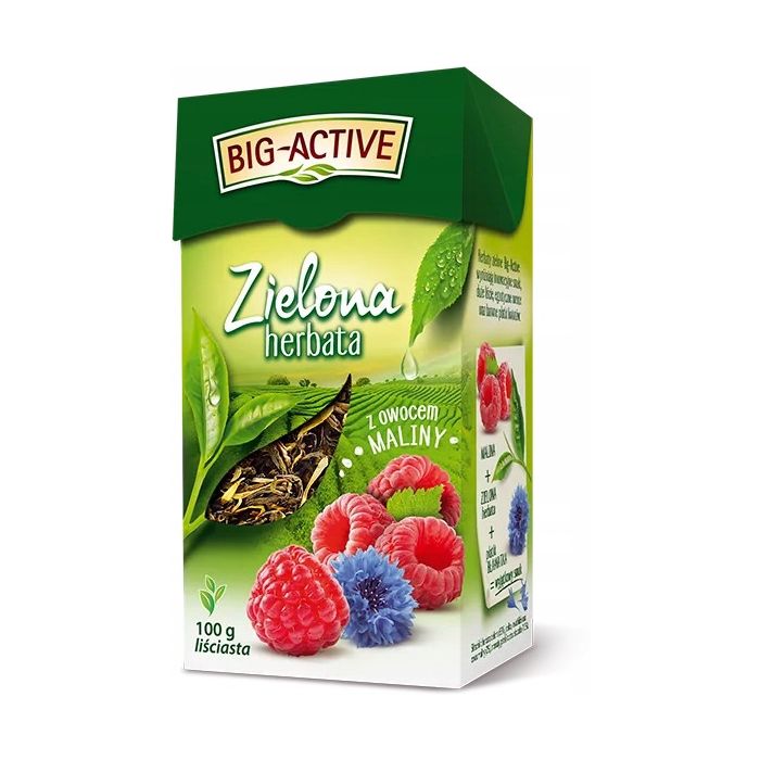 Herbata\u0020zielona\u0020li\u015Bciasta\u0020BIG\u002DACTIVE\u0020z\u0020owocem\u0020maliny\u0020100g\u0020\u002D\u0020zdj\u0119cie\u00201