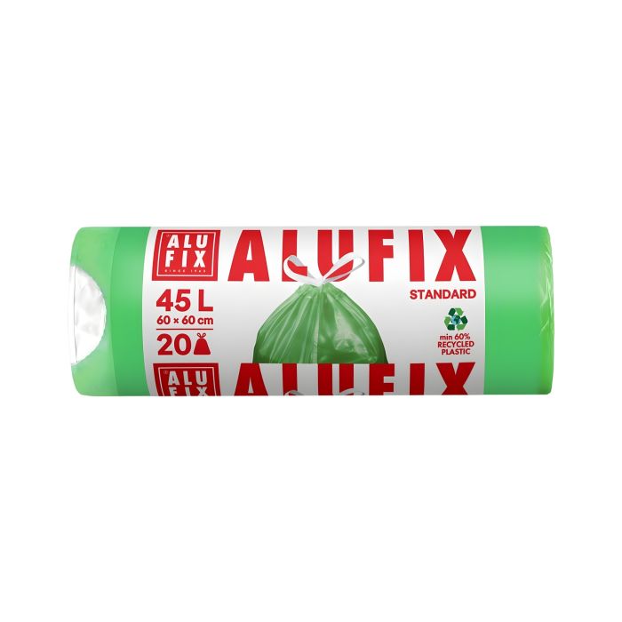 Worki\u0020na\u0020\u015Bmieci\u0020ze\u0020\u015Bci\u0105gaczem\u0020ALUFIX\u0020HDPE\u0020zielone\u002045l\u002060x60cm\u002020\u0020sztuk\u0020\u002D\u0020zdj\u0119cie\u00201